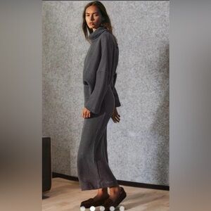 Free people beach Xs NWT set steel gray maxi and top Xs reversible oversized